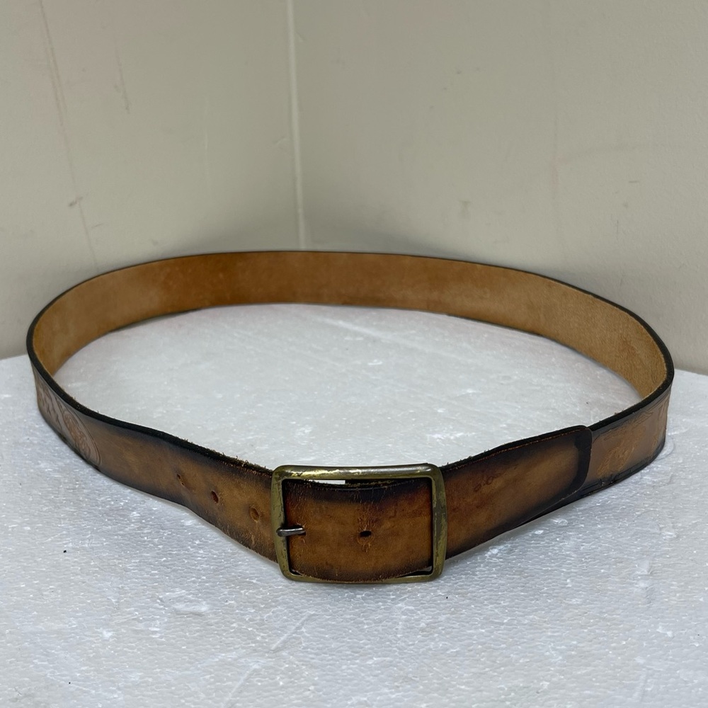 Vintage Leather United States Marines Tooled Leather Belt